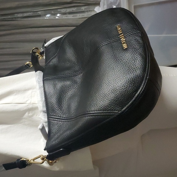 NWT Michael Kors Leather Convertible Medium Bedford Shoulder Hobo BLACK - Picture 2 of 12